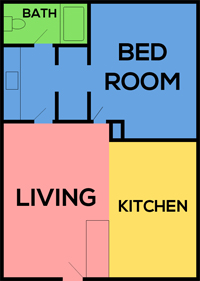 This image is the visual schematic representation of Floorplan A in Hesperia Regency Apartments.