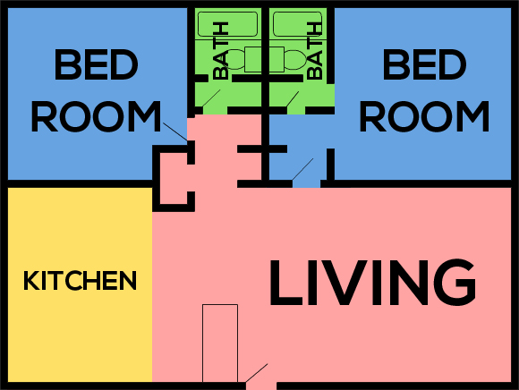 This image is the visual schematic representation of 'Floorplan C' in Hesperia Regency Apartments.